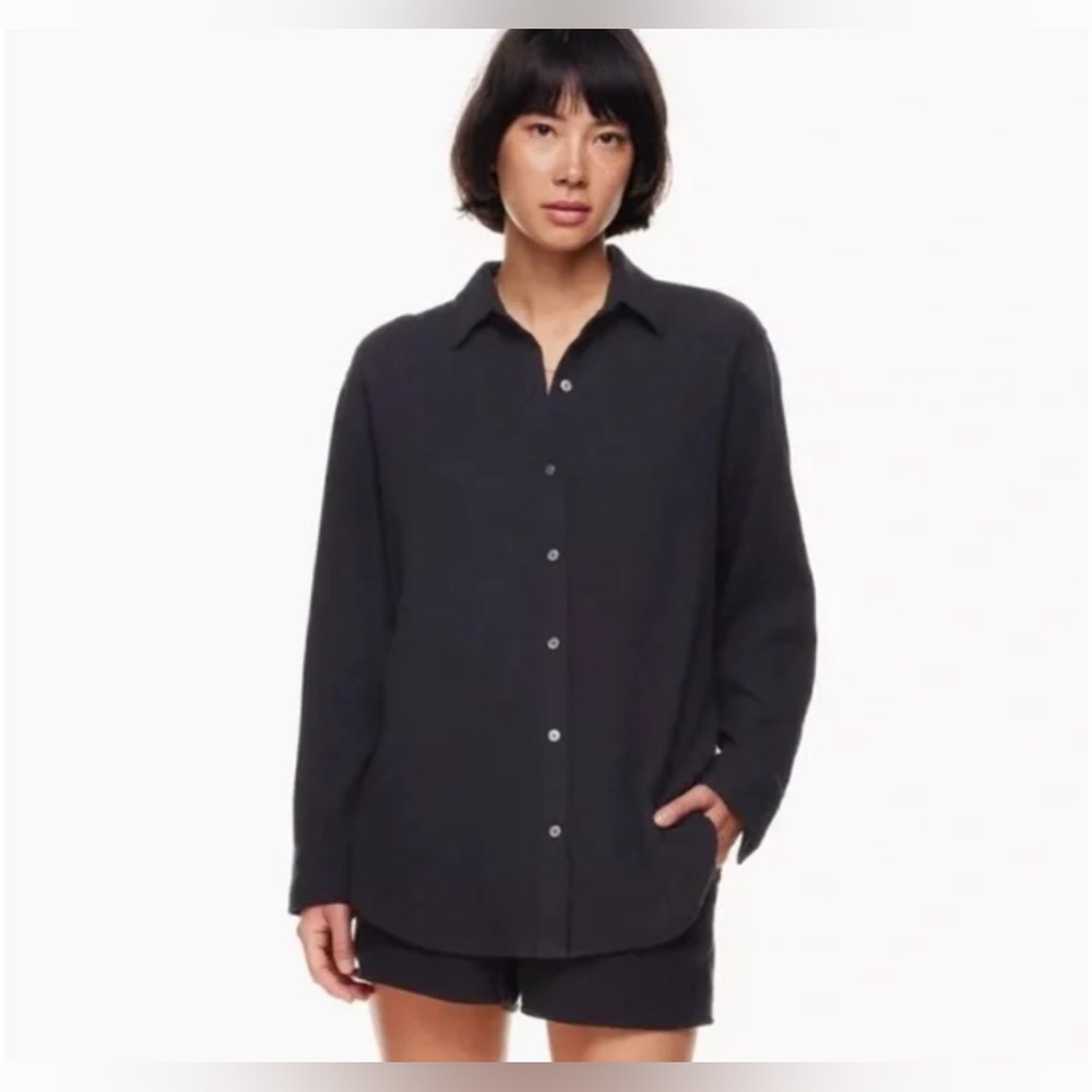 Aritzia Black Button-Up Shirt